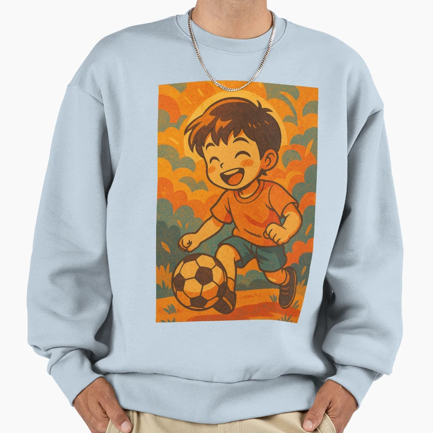Child Soccer Sun Joy Sweatshirt - Custom Art Print Men Women - T-Shirt, Sweatshirt, Hoodie