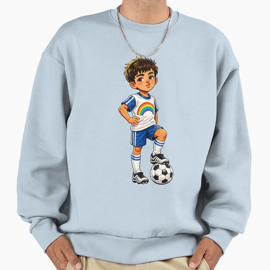 Gay Football Pride Rainbow Soccer Cartoon T-Shirt - Unique Graphic Unisex - T-Shirt, Sweatshirt, Hoodie