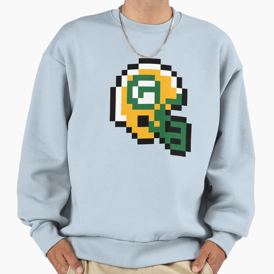 Green Bay Packers 8 Bit Sweatshirt - Fun Novelty Design for Adults - T-Shirt, Sweatshirt, Hoodie
