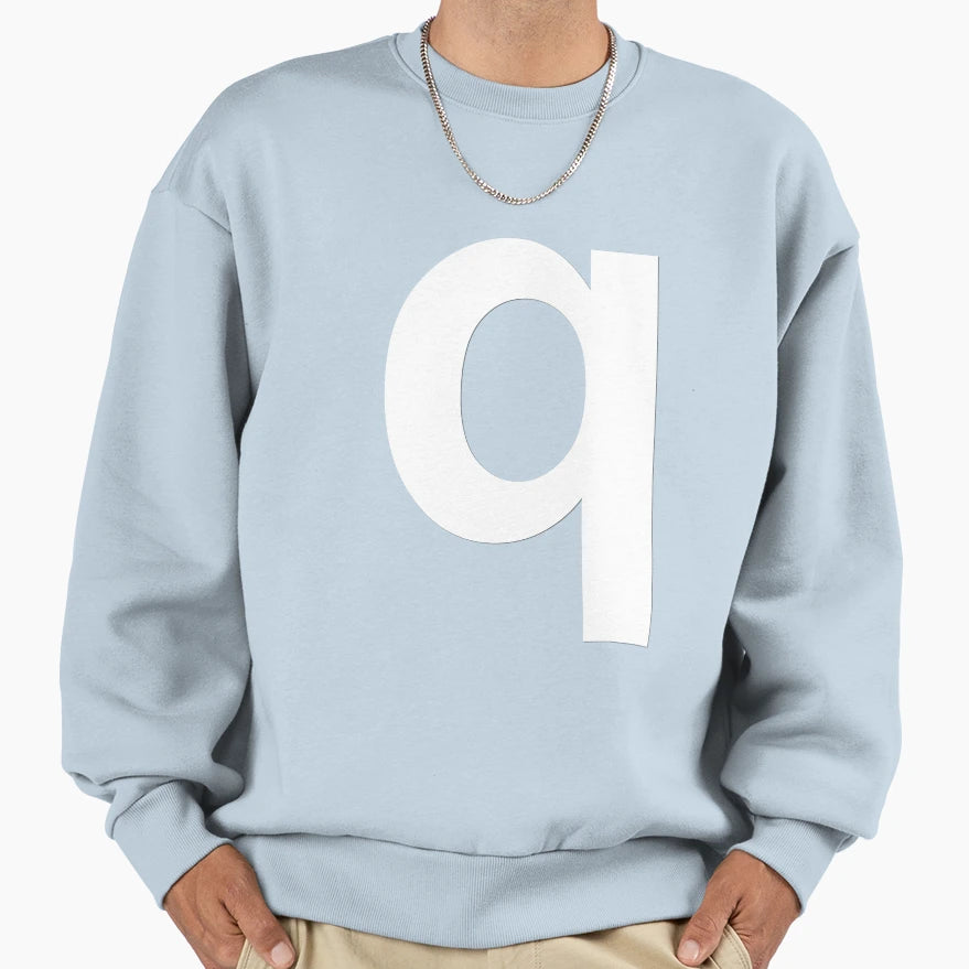 Q White Sweatshirt - Fun Novelty Design Men Women - T-Shirt, Sweatshirt, Hoodie
