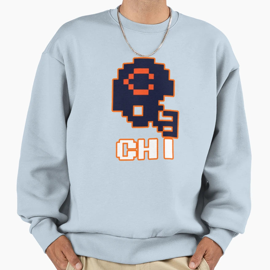 Chicago Football Tecmo Bowl Helmet T-Shirt - Aesthetic Graphic for Adults - T-Shirt, Sweatshirt, Hoodie