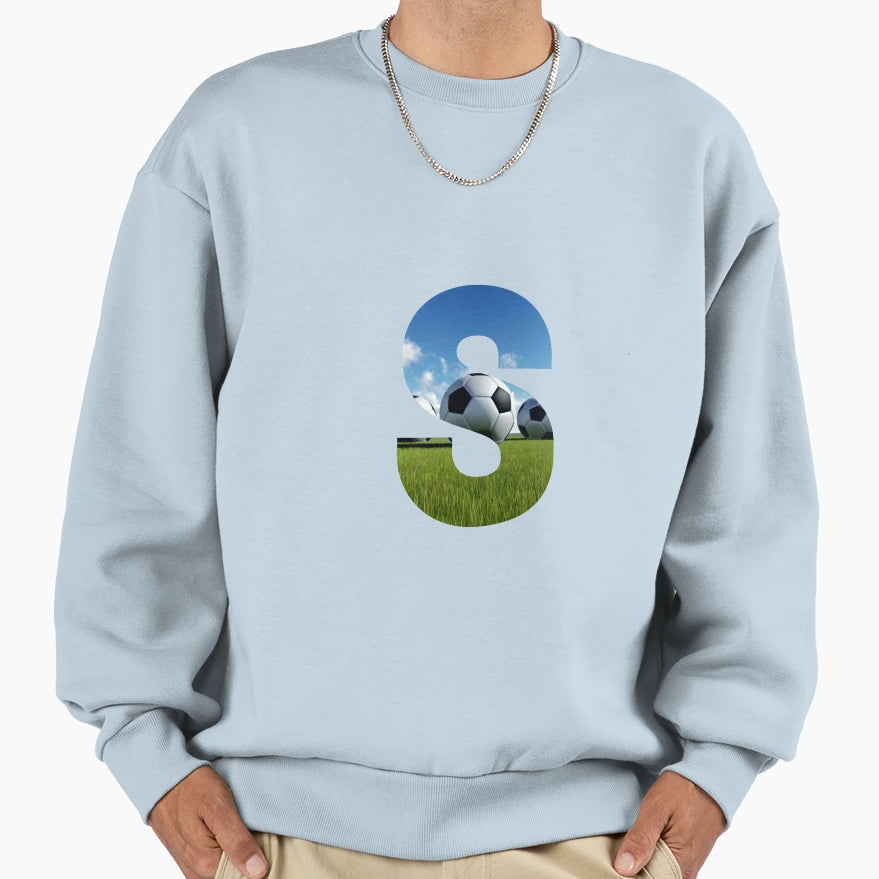 White Soccer Balls Monogram Sweatshirt - Minimalist Print for Adults - T-Shirt, Sweatshirt, Hoodie