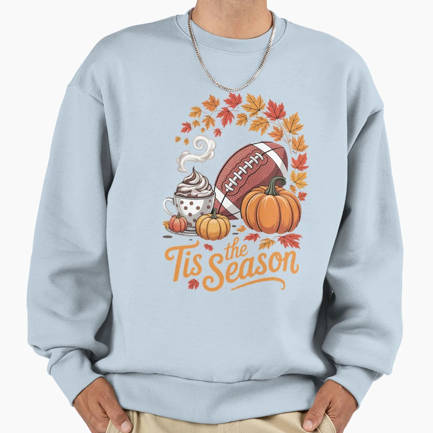 Tis Season Fall Thanksgiving Pumpkin Sweatshirt - Graphic Print for Adults - T-Shirt, Sweatshirt, Hoodie