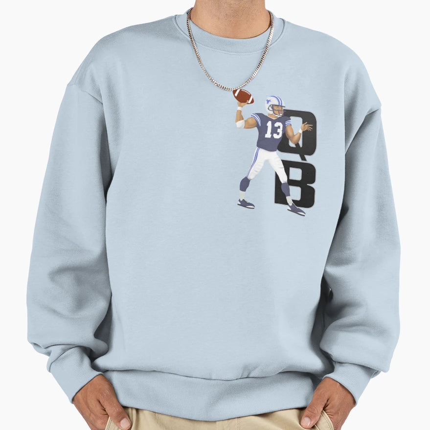 Quarter Back Sweatshirt - Aesthetic Graphic for Adults - T-Shirt, Sweatshirt, Hoodie