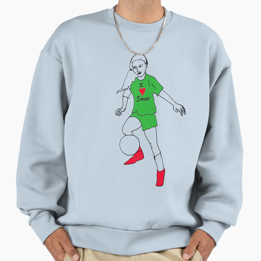 I Love Soccer Green Outfit Sweatshirt - Streetwear Style for Adults - T-Shirt, Sweatshirt, Hoodie