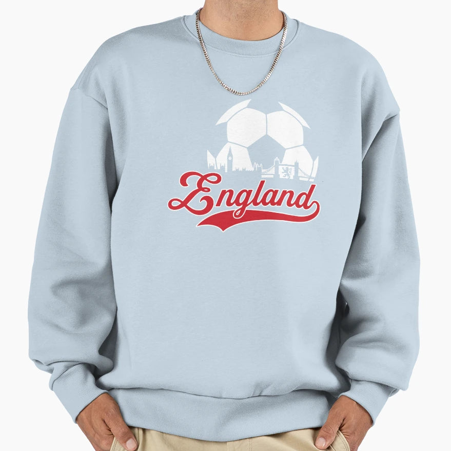 England Football Skyline Soccer Fan Sweatshirt - Trendy Graphic Unisex - T-Shirt, Sweatshirt, Hoodie