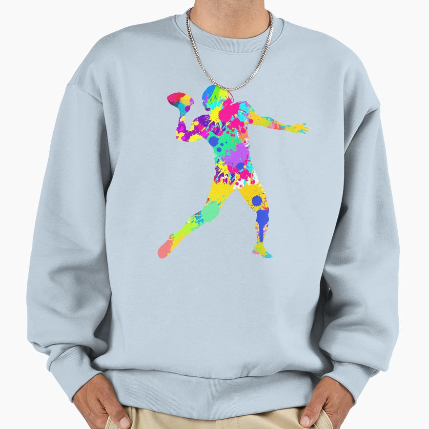 Color Splash Football Quarterback Sweatshirt - Unique Graphic for Adults - T-Shirt, Sweatshirt, Hoodie