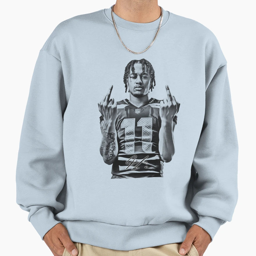 Jaxon Smith Njigba Middle Sweatshirt - Fun Novelty Design for Adults - T-Shirt, Sweatshirt, Hoodie