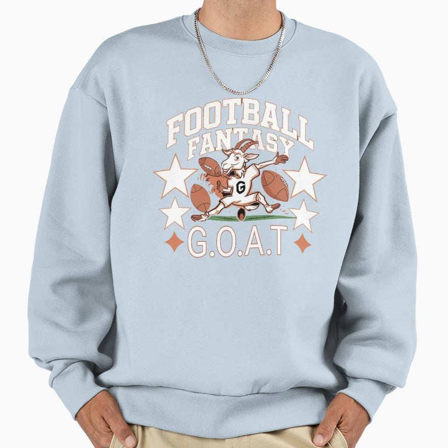 Football Fantasy Goat Sweatshirt - Unique Graphic Unisex - T-Shirt, Sweatshirt, Hoodie