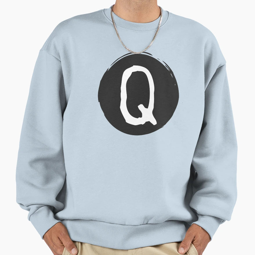 Letter Q Initial Sweatshirt - Fun Novelty Design for Adults - T-Shirt, Sweatshirt, Hoodie
