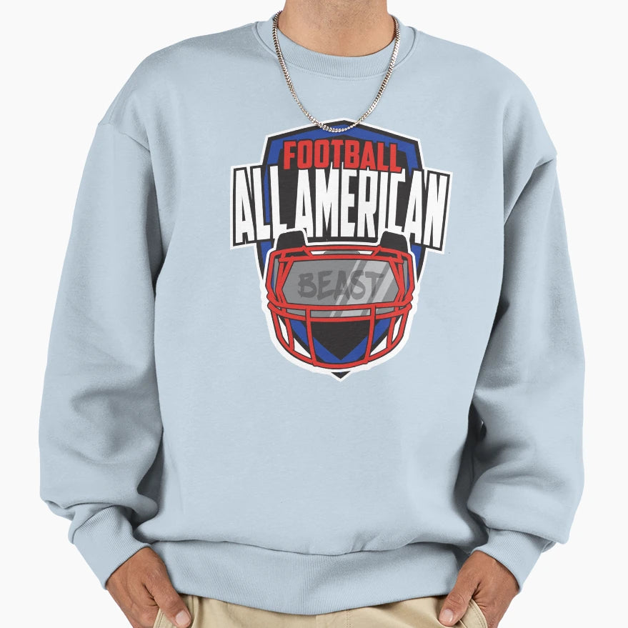 All American Football Sweatshirt - Aesthetic Graphic Men Women - T-Shirt, Sweatshirt, Hoodie