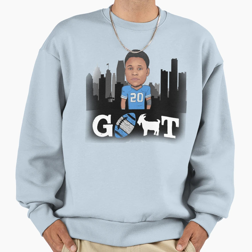 Barry Sanders Detroit Goat Sweatshirt - Aesthetic Graphic Men Women - T-Shirt, Sweatshirt, Hoodie