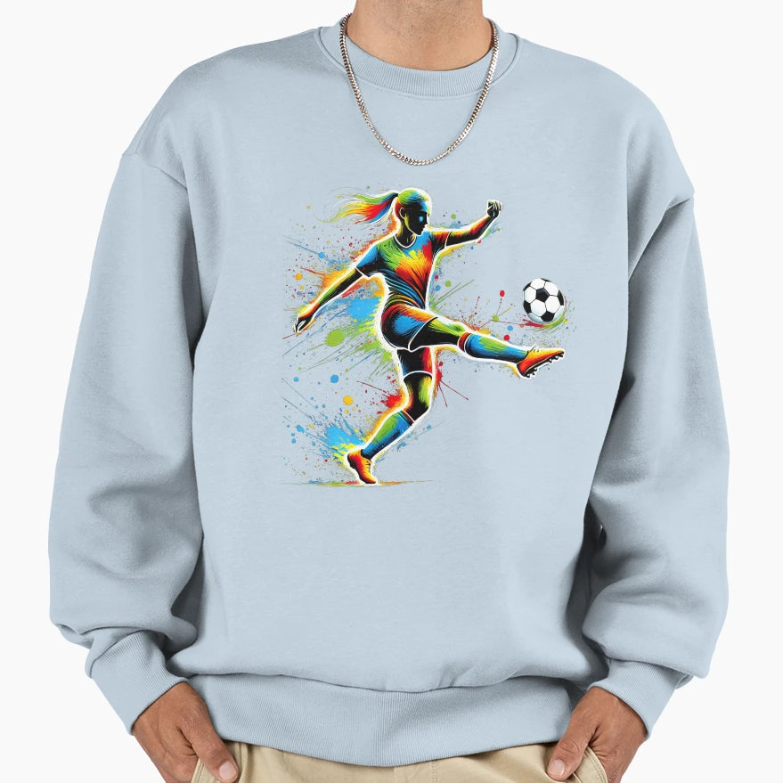 Colorful Soccer Player Football Sweatshirt - Novelty Apparel Men Women - T-Shirt, Sweatshirt, Hoodie