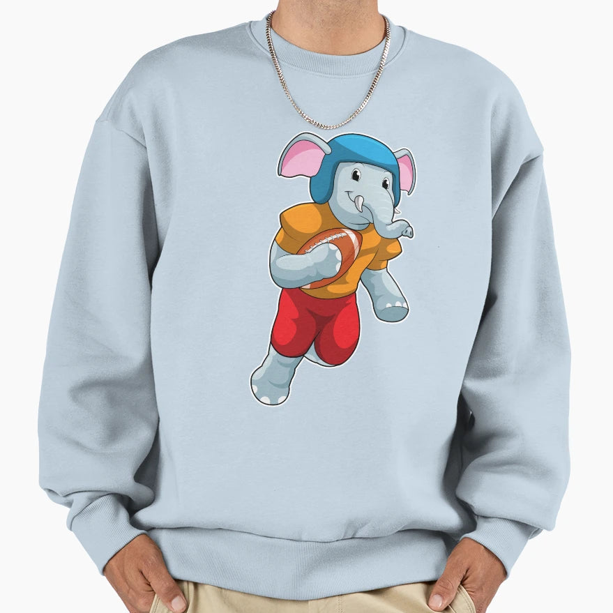 Elephant Football Sports Sweatshirt - Custom Art Print Unisex - T-Shirt, Sweatshirt, Hoodie