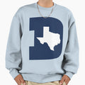 D Texas Blue White Sweatshirt - Trendy Graphic for Adults - T-Shirt, Sweatshirt, Hoodie