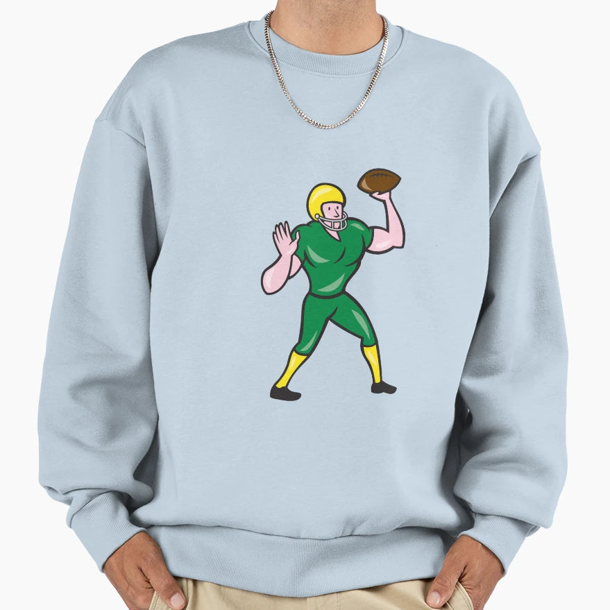 American Football Qb Throwing Sweatshirt - Aesthetic Graphic Unisex - T-Shirt, Sweatshirt, Hoodie