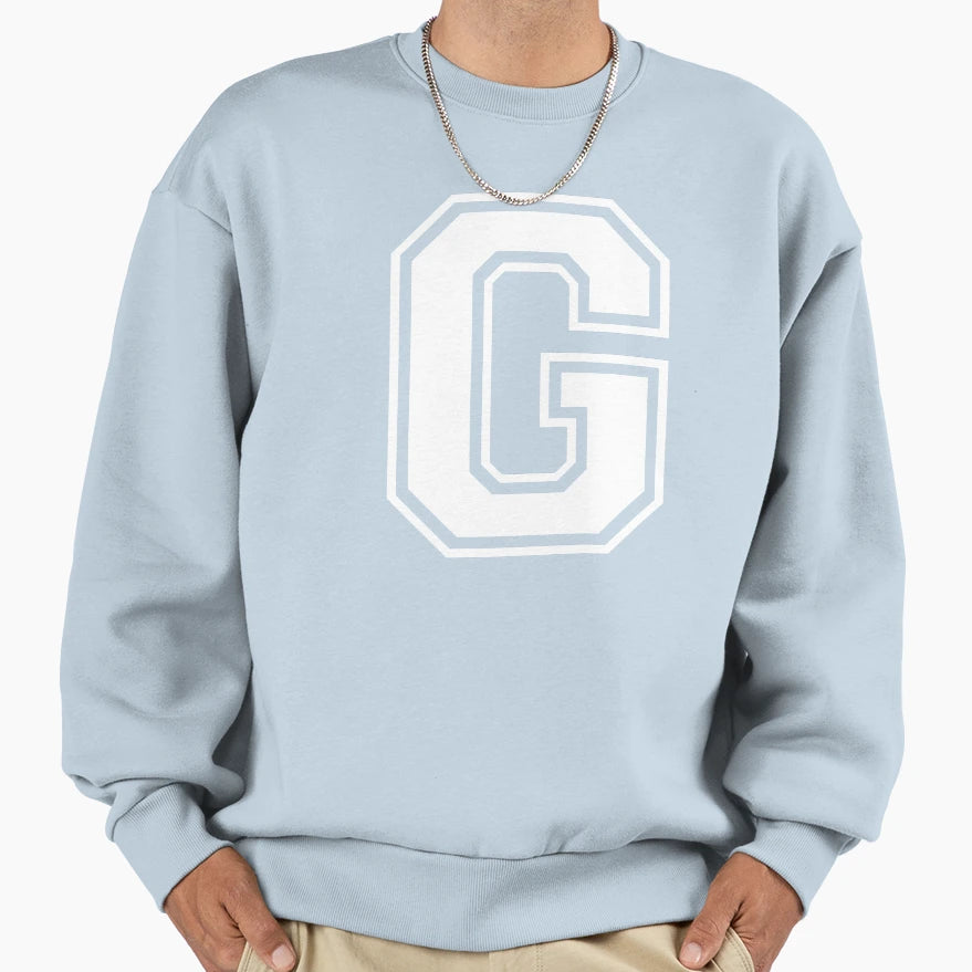 Letter G Alphabet Sweatshirt - Minimalist Print Men Women - T-Shirt, Sweatshirt, Hoodie