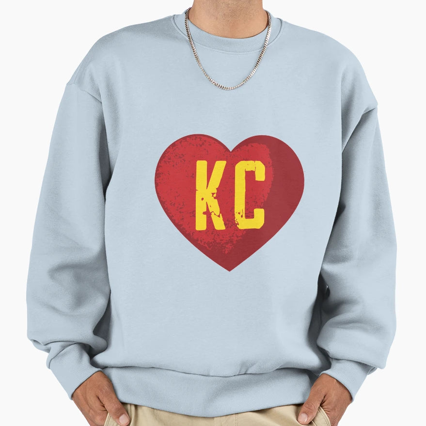 I Love Kansas City Heart Kc Football Sweatshirt - Graphic Print for Adults - T-Shirt, Sweatshirt, Hoodie