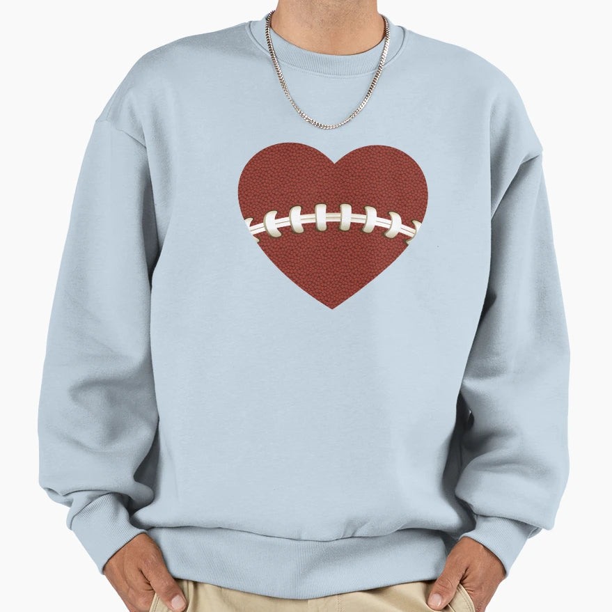 Love American Football Heart Sports Sweatshirt - Trendy Graphic Men Women - T-Shirt, Sweatshirt, Hoodie