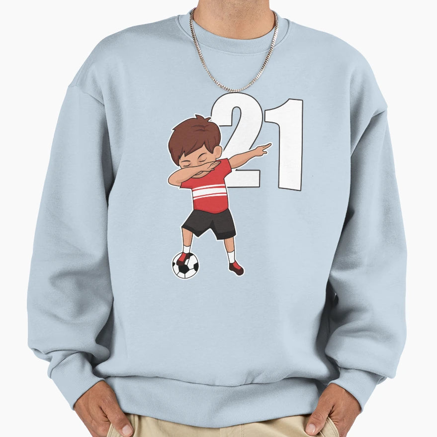 Awesome Soccer Player Number 21 Sweatshirt - Trendy Graphic Men Women - T-Shirt, Sweatshirt, Hoodie