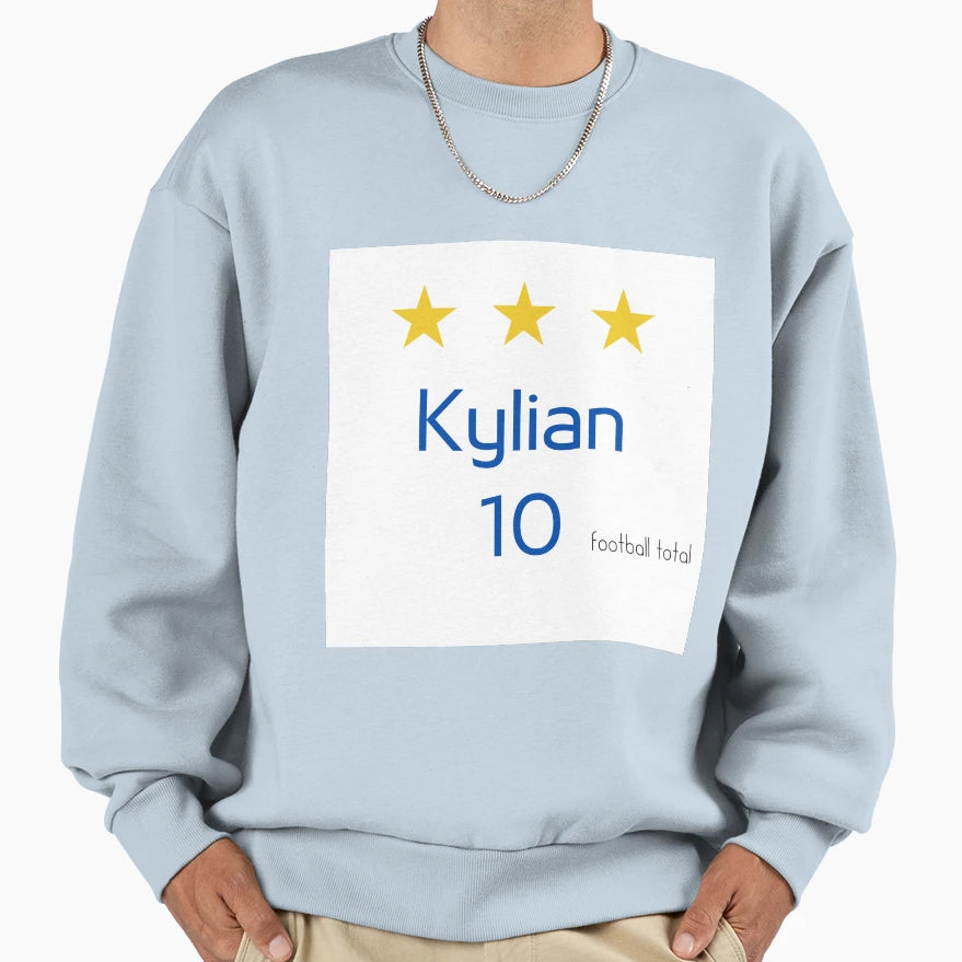 Kylian 10 Football Total White Sweatshirt - Casual Everyday Wear Unisex - T-Shirt, Sweatshirt, Hoodie
