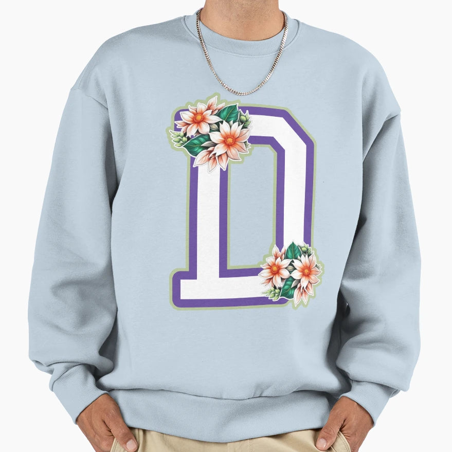 D Initial Letter Sweatshirt - Streetwear Style for Adults - T-Shirt, Sweatshirt, Hoodie