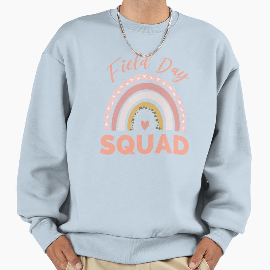 Boho Rainbow Field Day Squad Sweatshirt - Unique Graphic Unisex - T-Shirt, Sweatshirt, Hoodie