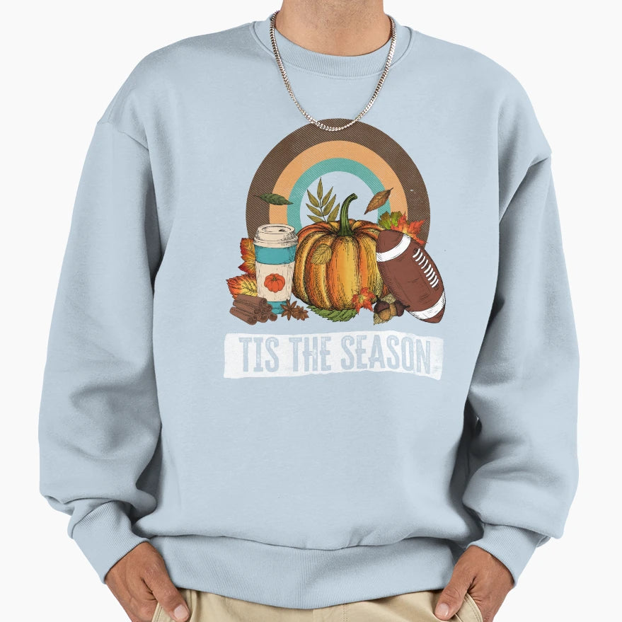 Tis Season Pumpkin Illustration Sweatshirt - Casual Everyday Wear Men Women - T-Shirt, Sweatshirt, Hoodie
