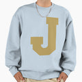 Alphabet Gold J Sports Letter J Sweatshirt - Novelty Apparel for Adults - T-Shirt, Sweatshirt, Hoodie