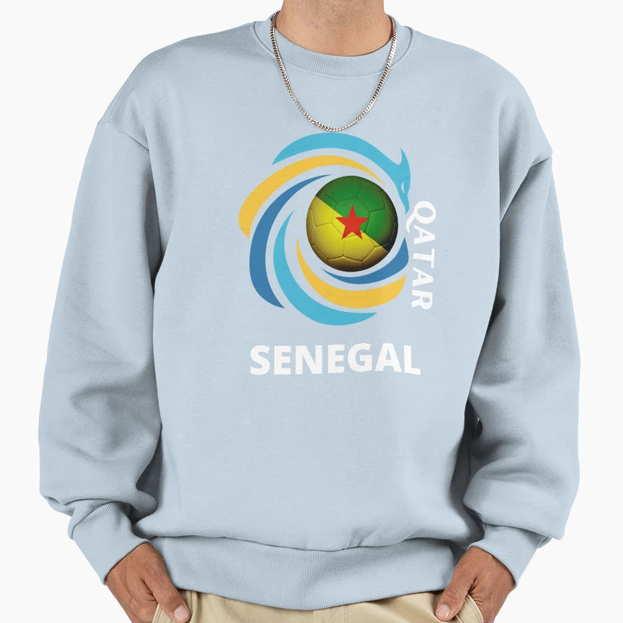 Qatar Football Soccer Team Senegal Sweatshirt - Trendy Graphic Unisex - T-Shirt, Sweatshirt, Hoodie