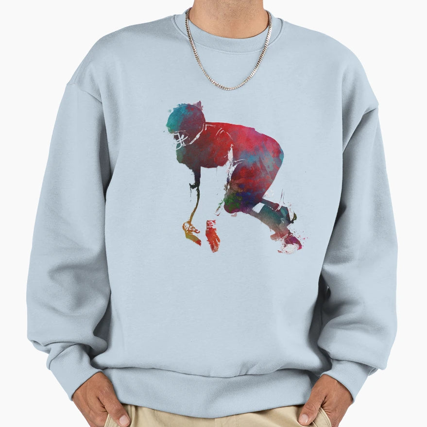 American Football Player Football Sweatshirt - Trendy Graphic Men Women - T-Shirt, Sweatshirt, Hoodie