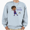 I Love Soccer Brown Hair And Skin Sweatshirt - Aesthetic Graphic Men Women - T-Shirt, Sweatshirt, Hoodie