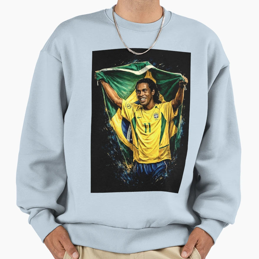 Ronaldinho R10 Football Legend Sweatshirt - Fun Novelty Design for Adults - T-Shirt, Sweatshirt, Hoodie