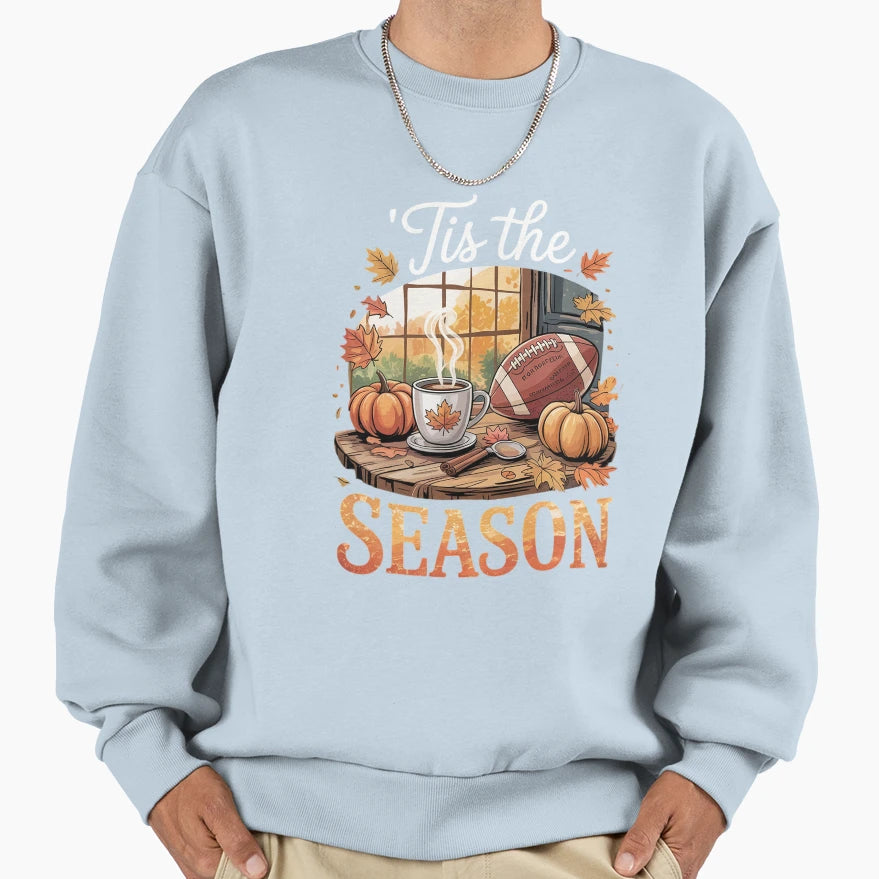 Tis Season Football Pumpkin Spice Sweatshirt - Streetwear Style Unisex - T-Shirt, Sweatshirt, Hoodie