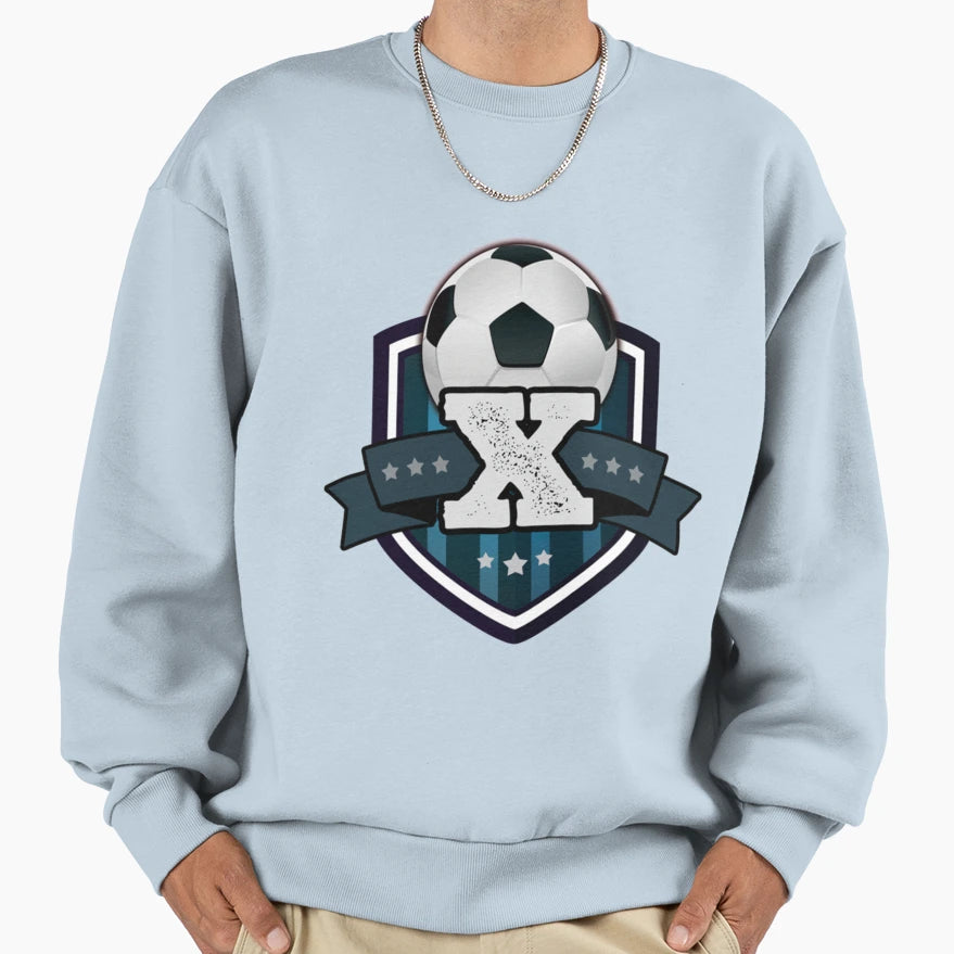 Monogram X Soccer Ball And Shield T-Shirt - Fun Novelty Design Unisex - T-Shirt, Sweatshirt, Hoodie