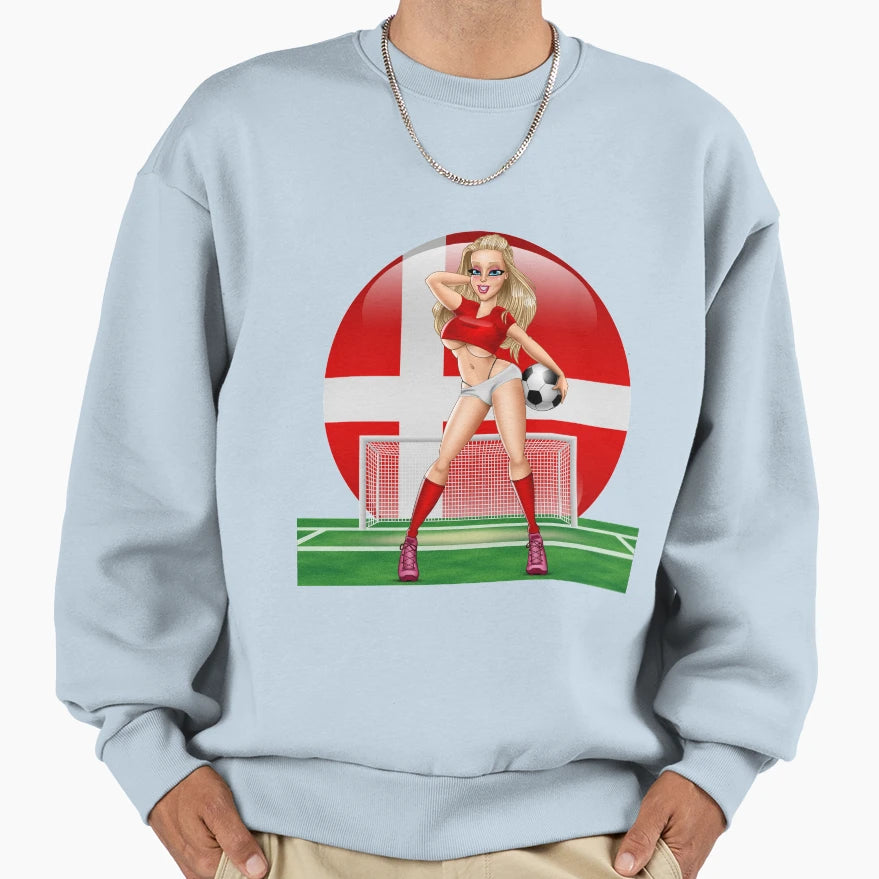Sexy Blond Football Fan Grass Sweatshirt - Custom Art Print Unisex - T-Shirt, Sweatshirt, Hoodie