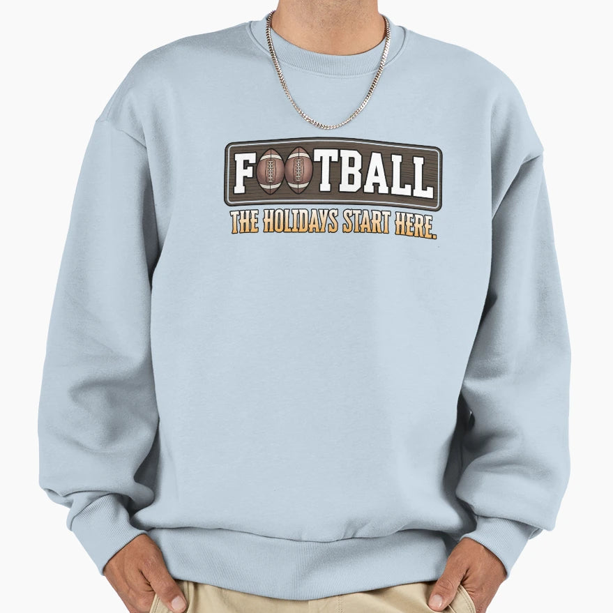 Football Holiday Season Kickoff Sweatshirt - Custom Art Print Unisex - T-Shirt, Sweatshirt, Hoodie