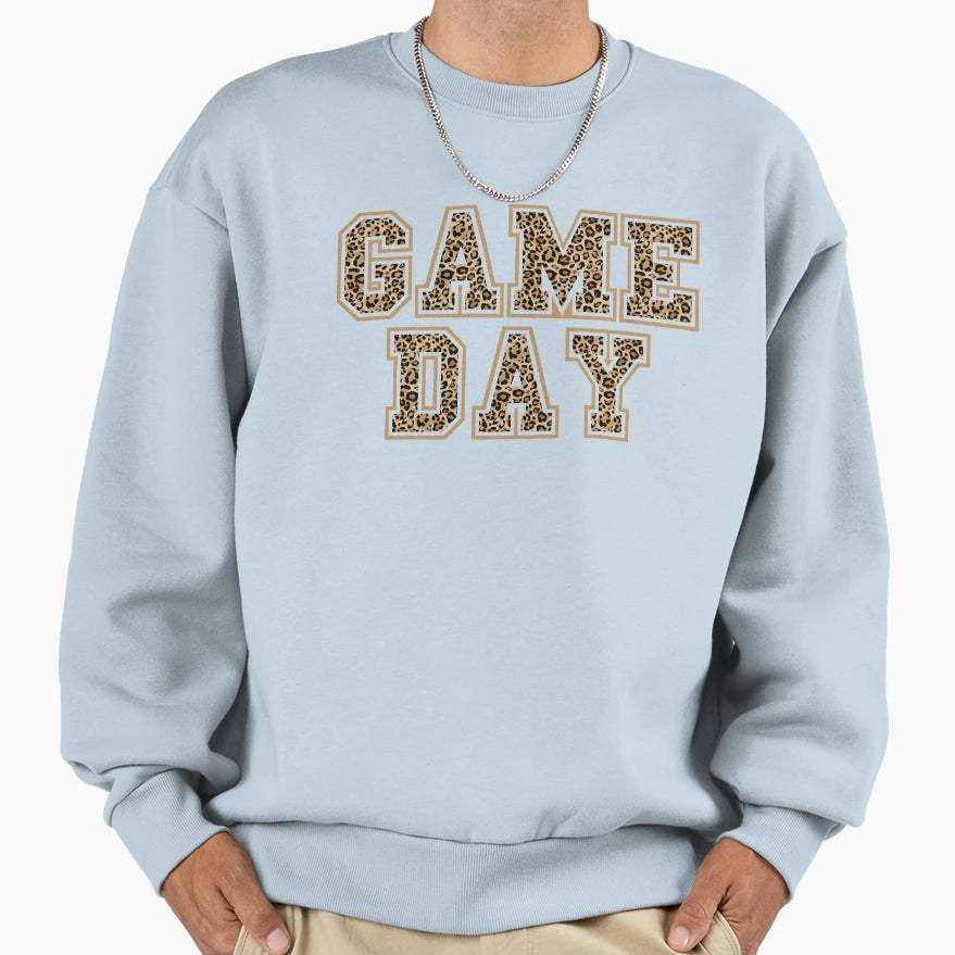Game Day Beige Leopard Sweatshirt - Trendy Graphic Men Women - T-Shirt, Sweatshirt, Hoodie
