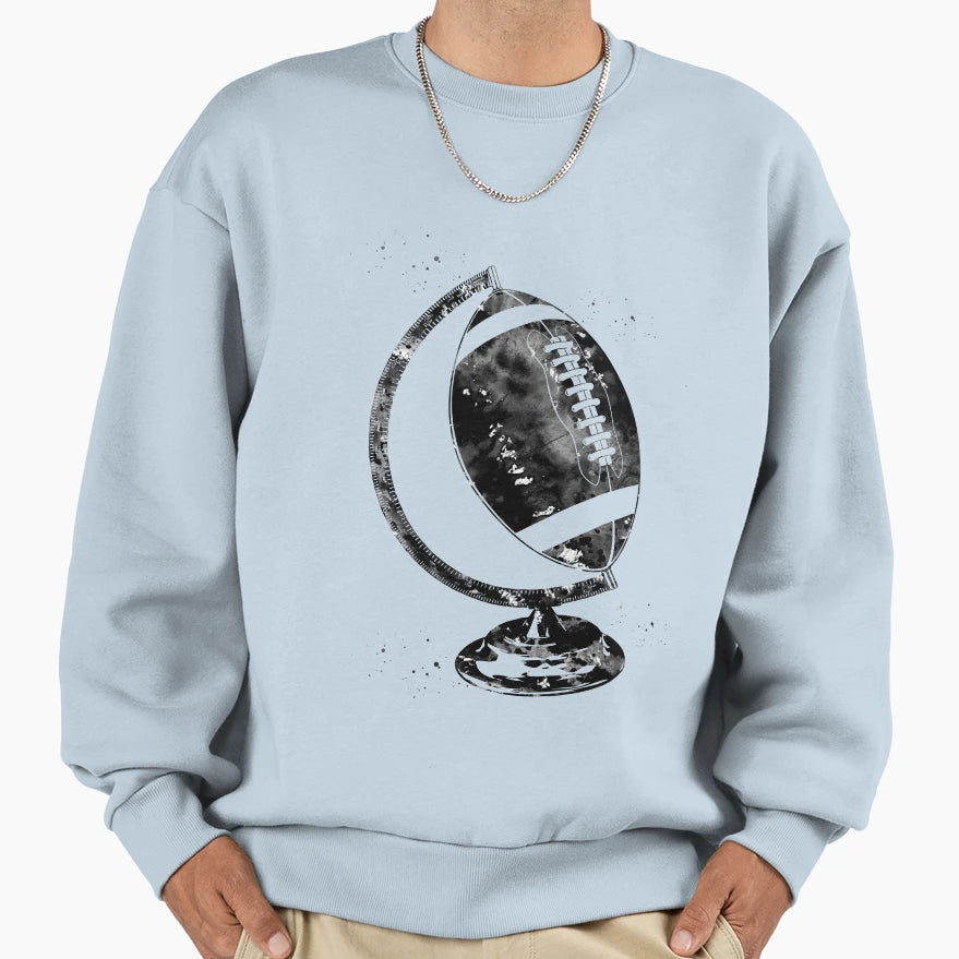 American Football Globe Sweatshirt - Unique Graphic Men Women - T-Shirt, Sweatshirt, Hoodie