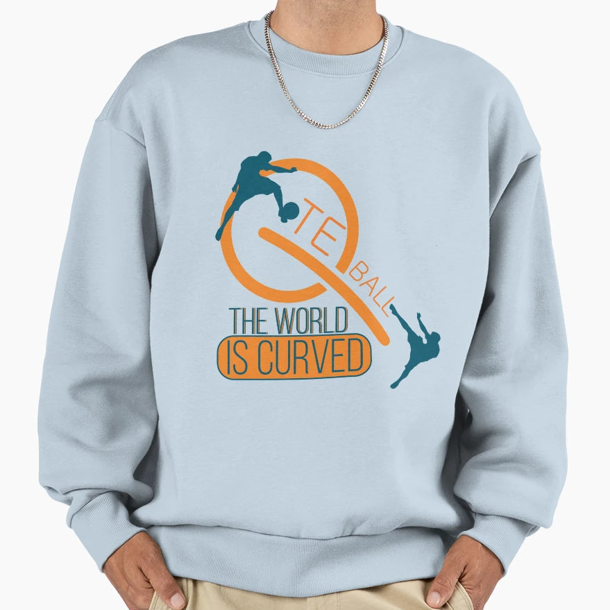 Teqball World Is Curved Sweatshirt - Minimalist Print Men Women - T-Shirt, Sweatshirt, Hoodie