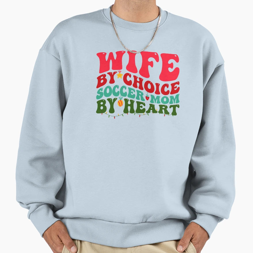 Wife Soccer Mom Mother Groovy Sweatshirt - Custom Art Print Unisex - T-Shirt, Sweatshirt, Hoodie