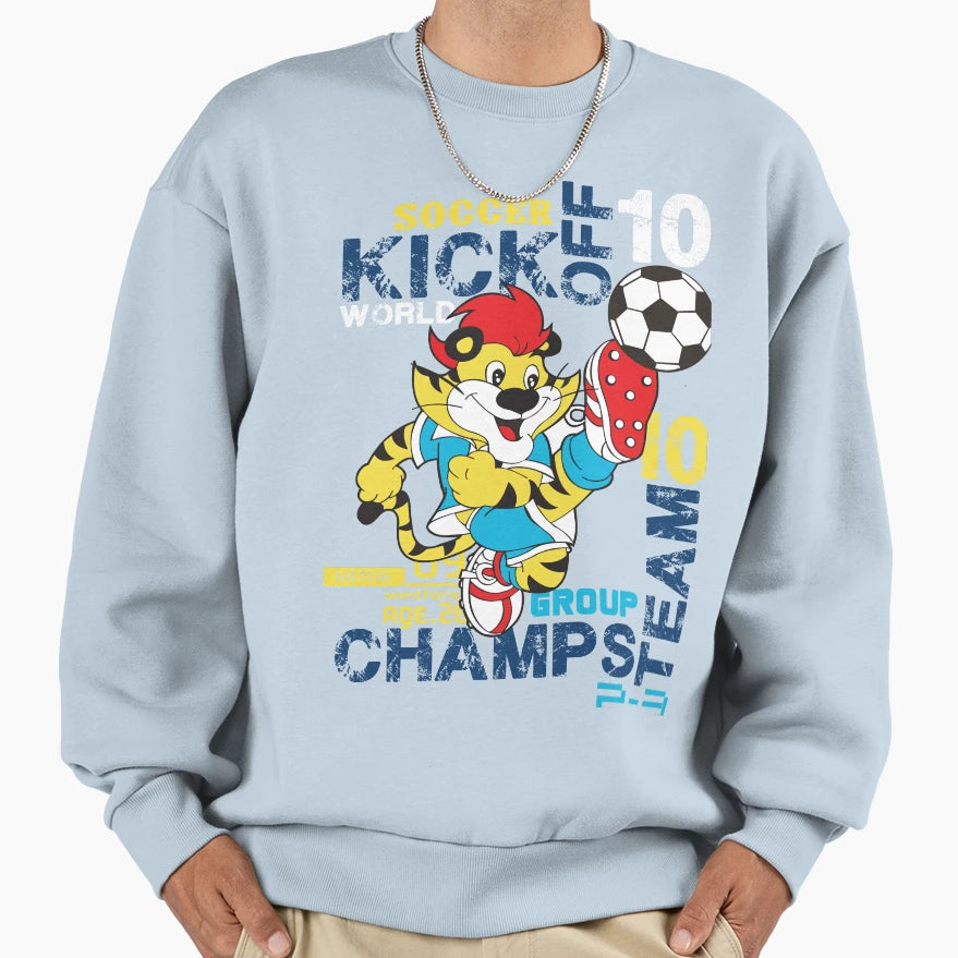 Soccer Tiger Sweatshirt - Minimalist Print Unisex - T-Shirt, Sweatshirt, Hoodie