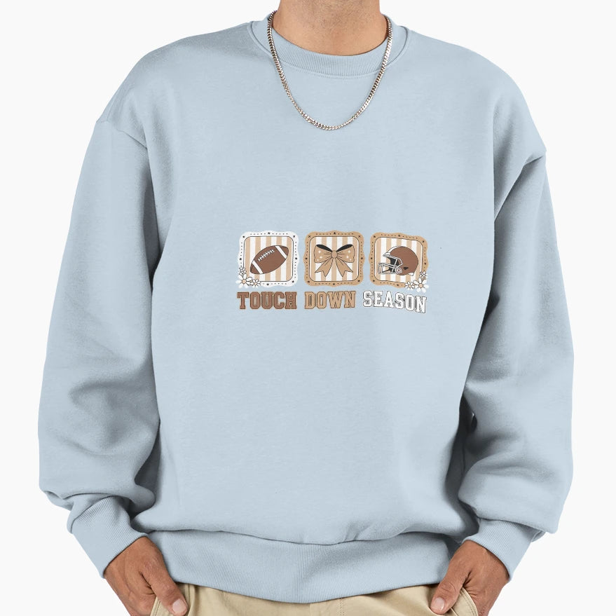 Preppy Touchdown Season Football Sweatshirt - Custom Art Print Unisex - T-Shirt, Sweatshirt, Hoodie