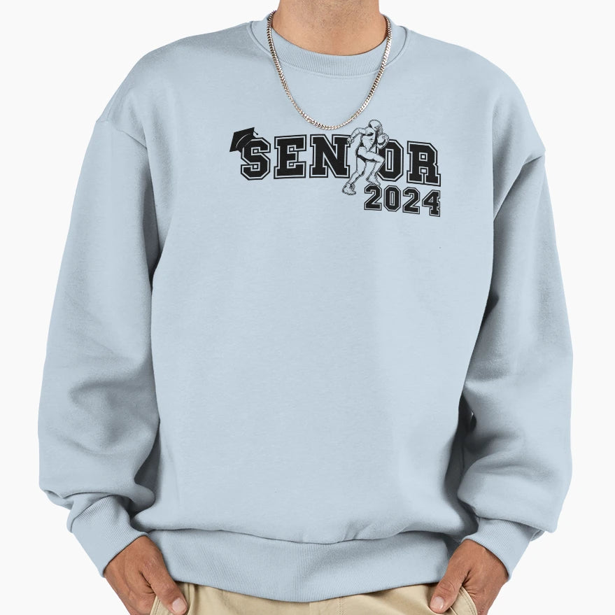 Typo Senior 2024 Running Football Sweatshirt - Casual Everyday Wear Unisex - T-Shirt, Sweatshirt, Hoodie