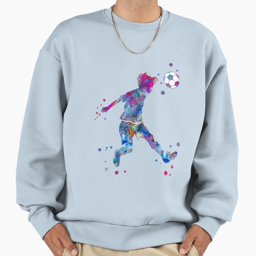 Soccer Player Little Heading Ball Sweatshirt - Aesthetic Graphic Men Women - T-Shirt, Sweatshirt, Hoodie