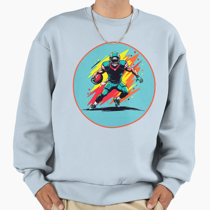 Football Player Sweatshirt - Unique Graphic for Adults - T-Shirt, Sweatshirt, Hoodie