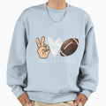 Funny Peace Love Football Sweatshirt - Casual Everyday Wear Men Women - T-Shirt, Sweatshirt, Hoodie