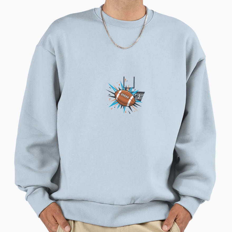Cartoon Football Simple Gridiron Sweatshirt - Trendy Graphic for Adults - T-Shirt, Sweatshirt, Hoodie