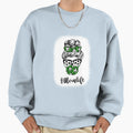Bleached Messy Bun Hair Wearing Sweatshirt - Aesthetic Graphic for Adults - T-Shirt, Sweatshirt, Hoodie
