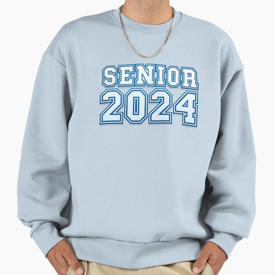 Tipography Senior 2024 Sport Sweatshirt - Novelty Apparel Unisex - T-Shirt, Sweatshirt, Hoodie
